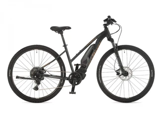 AUTHOR Essence 2025-26 17" šedá/zlatá/černá dámské krosové E-kolo