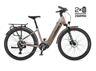 AUTHOR Espirit 17" titan-matná/černá/červená touring E-kolo s baterií navíc